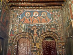 Faszinierende Malereien an Decken und Wänden des Klosters Debre Berhan Selassie