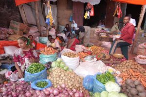 Frisches Gemüse auf dem Markt in Harar